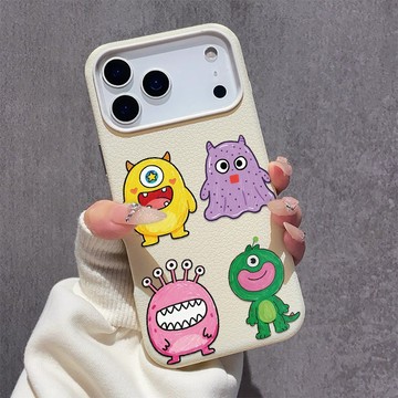 醜萌可愛怪獸 適用蘋果17軟殼 iPhone16promax手機殼15plus大孔鏤空14親膚13防摔12皮紋11保護殼