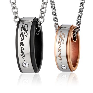 項鍊． LOVE．對鍊．白鋼．情人節推薦