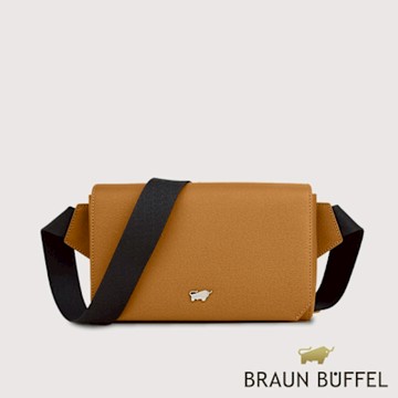 【BRAUN BUFFEL 德國小金牛】台灣總代理 斯萊特-A 腰胸包-淺棕色/BF565-07-CS