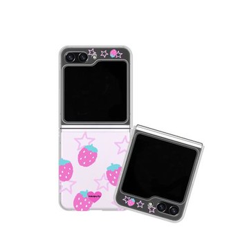 草莓星星適用三星zflip7fe手機殼zflip6折疊屏flip5全包W25心系天下保護套超薄大視窗小眾女款高級感可愛防摔