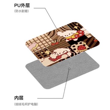 奈斯 ALLMART拼接小狗貼圖單肩電腦包防水PU皮革適用蘋果macbook華為air14寸加厚大容量防震平板倉收納保護套