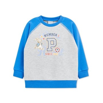 運動比得拼接大學長袖T恤