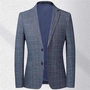 【米蘭精品】西裝外套休閒西服-經典格紋正裝春秋男外套74eb25