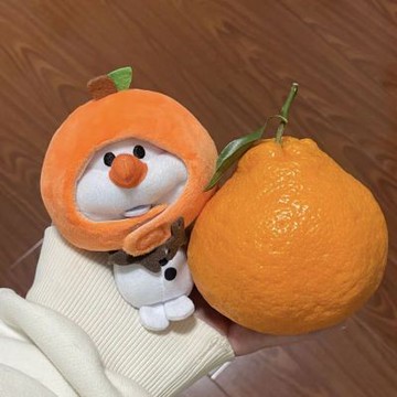 台灣出貨 10cm娃衣 水果系列“小橘子”頭套配飾 娃娃頭套 可愛娃衣 毛絨玩偶公仔 棉花娃娃換裝 娃娃配件 娃娃裝