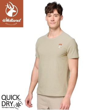 【Wildland 荒野 男 輕量交織快乾機能印花T《白毛山》】0B31650/排汗衣/戶外運動機能上衣