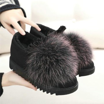 冬季洋氣內增高棉鞋防滑網紅軟底毛毛鞋加絨短靴保暖百搭短筒靴女