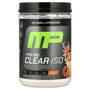 MusclePharm, Pro Series Clear-ISO，蛋白質混合飲品粉，酸桃圈味，1.14 磅（520 克）