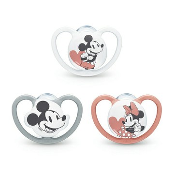 NUK SPACE米奇超透氣矽膠安撫奶嘴2入-1號(0-6m)/2號(6-18m)/3號(18-36m)【悅兒園婦幼生活館】