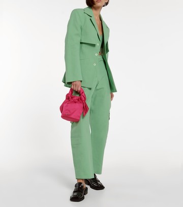 Ganni Single-breasted cotton canvas blazer