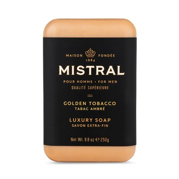 Mistral 金色菸葉 紳士香水皂（沐浴香皂 沐浴皂香氛皂香水肥皂 男士男性男生古龍水古龍皂 男沐浴乳沐浴露香氛沐浴精