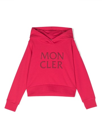 MONCLER KIDS logo print jersey hoodie Girl
