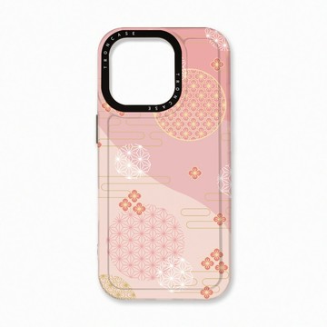 iPhone 16 Pro 殼 TRON IPhone 16 Pro 日系和風圓點散花系列 太空殼 透黑款 手機殼