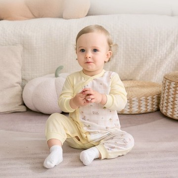 格紋比得帶腳套兔裝 (美麗諾羊毛布)