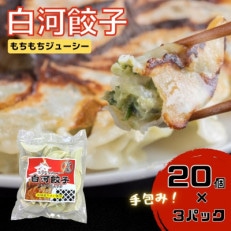 モチモチジューシーな白河餃子20個入り×3袋セット