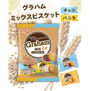 【江戶物語】TAKARA 寶製菓 Graham 香草&可可風味餅乾 117g 夾心餅乾 全粒粉 日本國產小麥 日本進口口