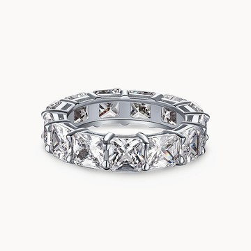 【手作】超閃方形石純銀戒指 - 5A 比利時鋯石 - 925純銀