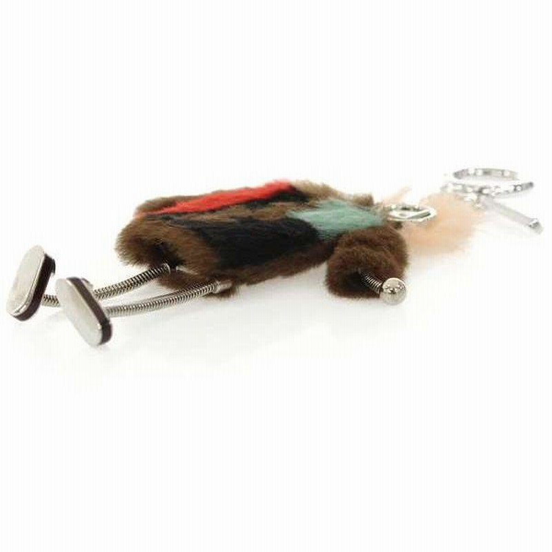 フェンディ　ファーチャーム 即発 FENDI モンスター ファー バッグチャーム キーホルダー 黄