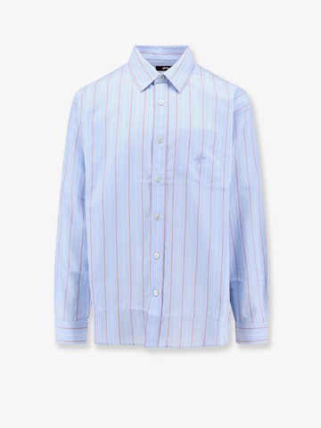 Cotton and linen shirt with striped motif - STUSSY - gender_Man