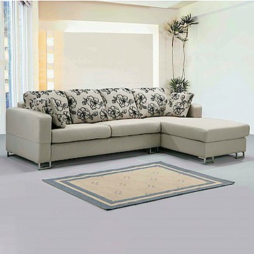 AS DESIGN雅司家具-班尼迪克米白布面右L型沙發-267x174x81cm