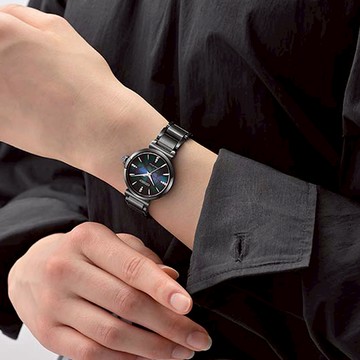 Citizen 星辰 L系列 宇宙幻彩 100週年 鑲鑽光動能時尚女錶-EM1067-88E