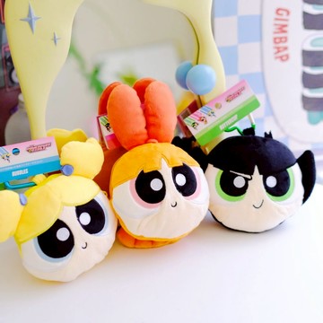 【飛天小女警】🇯🇵日本商品 大頭絨毛收納包吊飾 The Powerpuff Girls 造型吊飾 日落小物 生日禮物