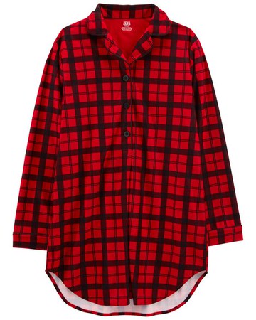 Adult Plaid Fleece Night Gown