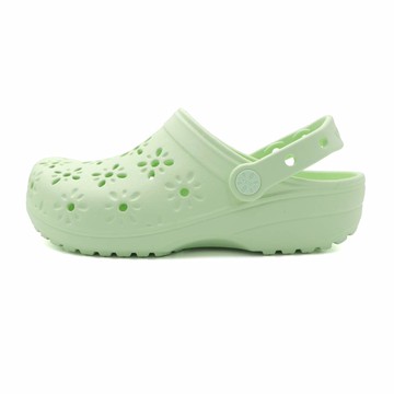 Crocs 卡駱馳 淺翡翠色 經典 花蕊克駱格 休閒 洞洞鞋 涼拖鞋 女款 B6007 (210927-3YH)