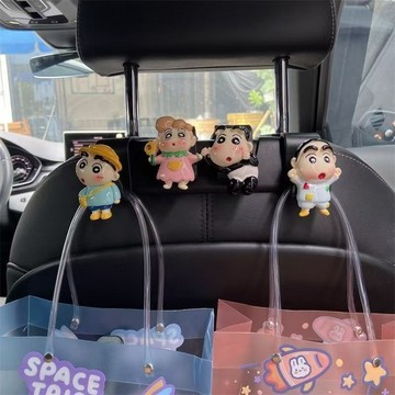蠟筆小新 汽車掛鉤 車用吊鉤 椅背掛鉤 後座掛鉤 頭枕掛鉤 蠟筆小新牛奶 汽車椅背後排座椅多功能掛鈎 創意小掛 頭枕掛勾