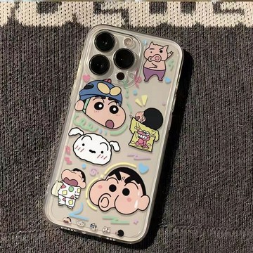 卡通撅嘴小新潮流軟殼 防摔手機殼 適用蘋果 18/17ProMax/iPhone16/15/14 保護套
