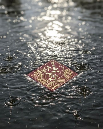 福如甘霖/紅絨皮紙燙金/春聯