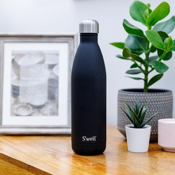 美國 S'well Original流線不鏽鋼保溫瓶(曜石黑750ml) 保溫杯