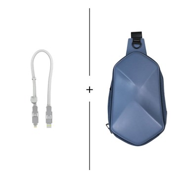 安心遊防盜充電組 | XL-30cm + 防盜胸包 inCharge XL(冰鑽白) + 胸包(珊瑚藍)