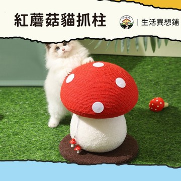 寵物玩具 貓抓板 貓抓柱 紅蘑菇造型貓抓柱 劍麻貓抓柱 貓玩具 貓咪玩具 逗貓玩具 劍麻 紅蘑菇 蘑菇貓爬柱
