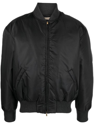 Fear Of God - zip-up wool-blend bomber jacket - men - Cotton/Polyamide/Spandex/Elastane/Wool - XL - Black
