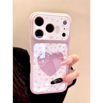 愛心粉花小兔適用蘋果17ProMax手機殼iPhone17/16/15pro視窗14/13