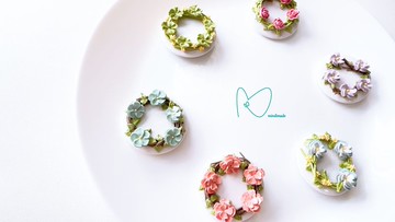 春日小清新* 手工黏土花花環胸針