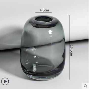 日式簡約插花工藝花瓶 圓潤厚重玻璃花瓶裝飾水培工藝品裝飾擺件【林之舍】