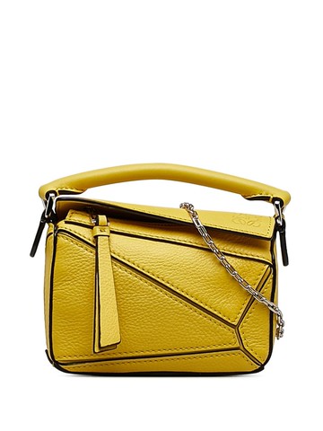 Loewe Pre-Owned - 2020 Puzzle leather tote bag - women - Calf Leather - One Size - Yellow