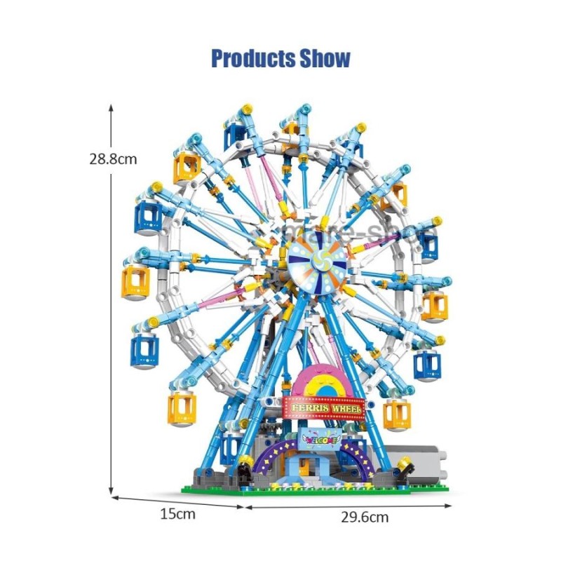 ブロック LEGO レゴ 互換 観覧車 回転式 アトラクション 乗り物 子供