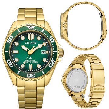 CITIZEN 星辰 PROMASTER 200米光動能潛水錶-40.6mm綠 BN0262-59W