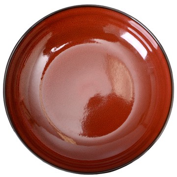 【Luzerne】陸升瓷器 Rustic 23cm 深圓盤882ml-酒紅色 /RT6102023