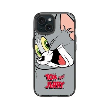 iPhone 15 Clear 酷墨灰 - 湯姆貓與傑利鼠 Tom and Jerry - 大臉湯姆貓