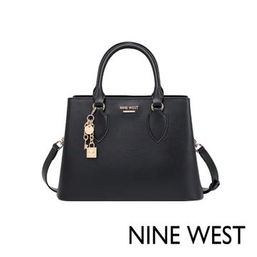 NINE WEST 經典真皮手提兩用方包-黑色(1815)