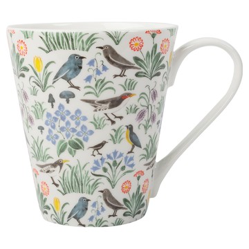 V&A 寬口骨瓷馬克杯 450ml  花鳥派對 多色  1個