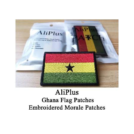 PCS AliPlus Ghana Flag Patches Embroidered Tactical Military Morale Patch Applique Fastener Hook and Loop