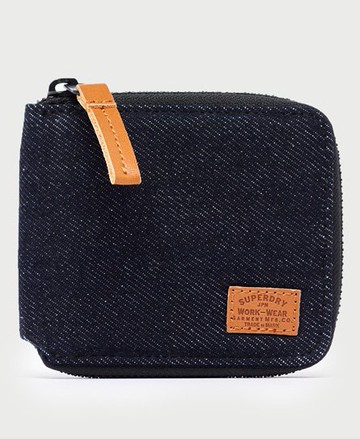 Superdry Men's Men's Classic Fabric Zip Wallet Light Blue / Denim - Size: 1SIZE