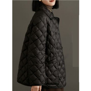 [巴黎精品] 現貨+預購 頂級真羽絨外套90%鵝絨羽絨衣秋冬外套保暖大碼休閒女裝-菱格短款女外套2色a1lm25