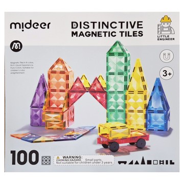 mideer 多彩透光磁力片 100p 3歲以上  多色  1盒