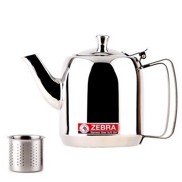 ZEBRA斑馬牌 泡茶壺-附濾網 304不銹鋼  銀色  1L  1個