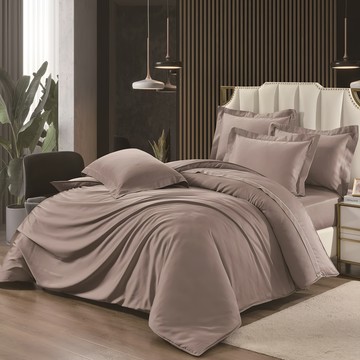 素色 100%天絲 鋪棉床包兩用被  單人  松霧咖  兩用被+床包+枕套組